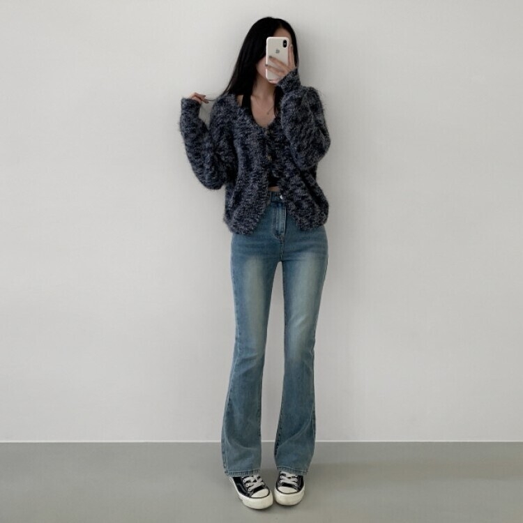 【SHORT/BASIC/LONG 丈別】ビンテージウォッシングブーツカットデニム8色 Light Blue