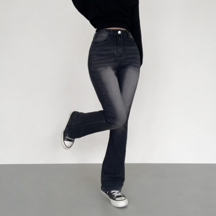 【SHORT/BASIC/LONG 丈別】ビンテージウォッシングブーツカットデニム8色 Black Blue