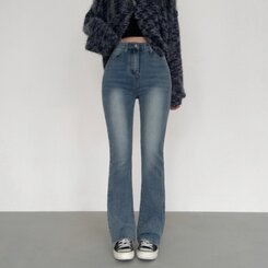 【SHORT/BASIC/LONG 丈別】ビンテージウォッシングブーツカットデニム8色 Light Blue