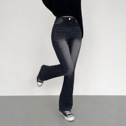 【SHORT/BASIC/LONG 丈別】ビンテージウォッシングブーツカットデニム8色 Black Blue