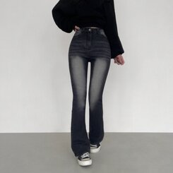 【SHORT/BASIC/LONG 丈別】ビンテージウォッシングブーツカットデニム8色 Black Blue