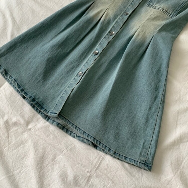 ウォッシングポケットデニムミニワンピース