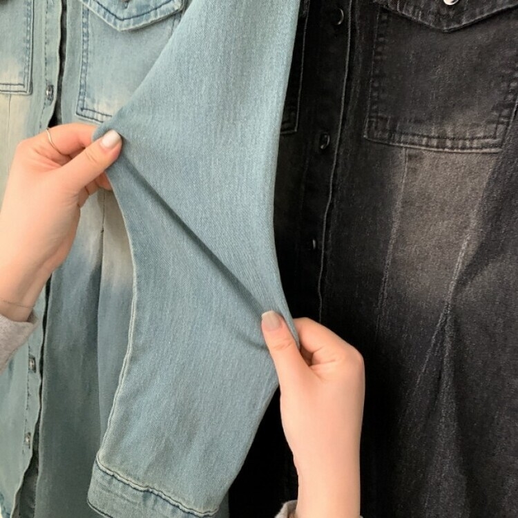 ウォッシングポケットデニムミニワンピース