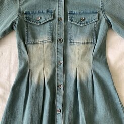 ウォッシングポケットデニムミニワンピース