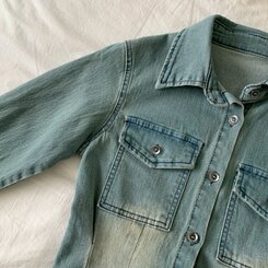 ウォッシングポケットデニムミニワンピース