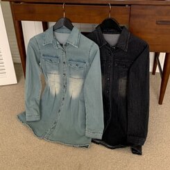 ウォッシングポケットデニムミニワンピース