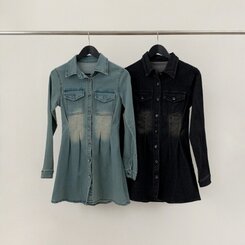 ウォッシングポケットデニムミニワンピース