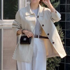 ハーフトレンチバーバリージャケット IVORY