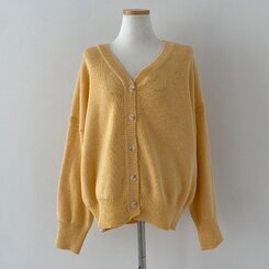 여리만능 브이넥 오버핏 베이직 긴팔 니트 가디건