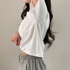 半袖Tシャツ デイリークロップ半袖Tシャツ7色 IVORY