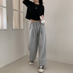 半袖Tシャツ デイリークロップ半袖Tシャツ7色 BLACK