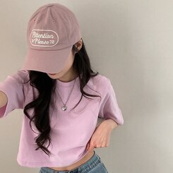 半袖Tシャツ デイリークロップ半袖Tシャツ7色 PINK