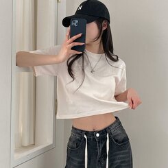 半袖Tシャツ デイリークロップ半袖Tシャツ7色 CREAM