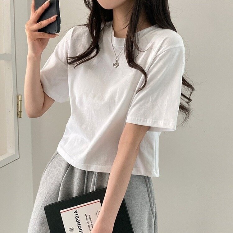 デイリークロップ半袖Tシャツ7色 IVORY