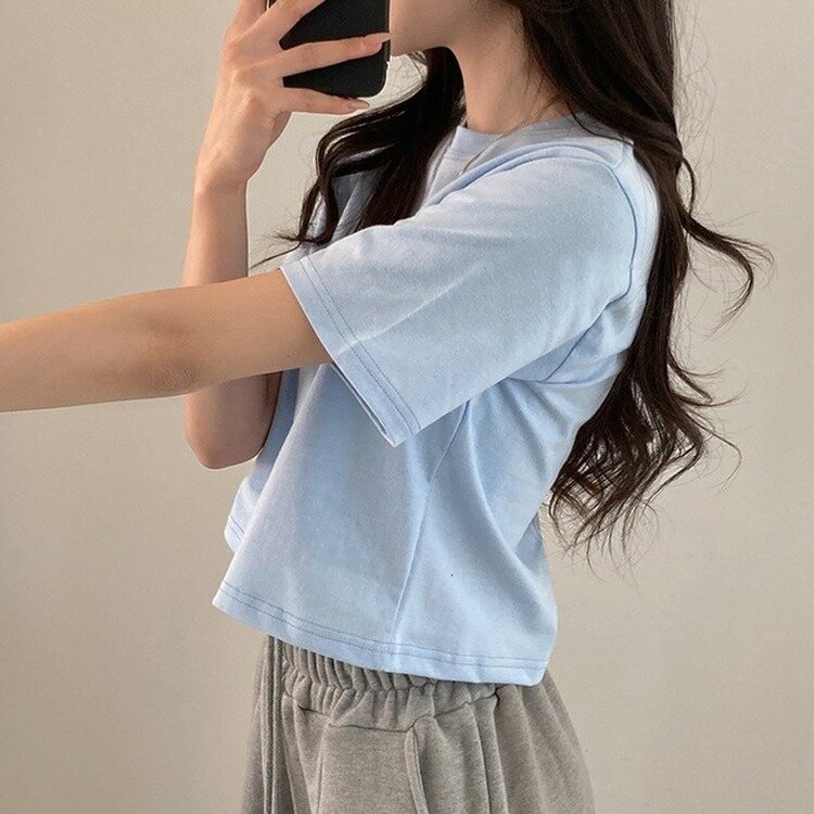 デイリークロップ半袖Tシャツ7色 SKY BLUE
