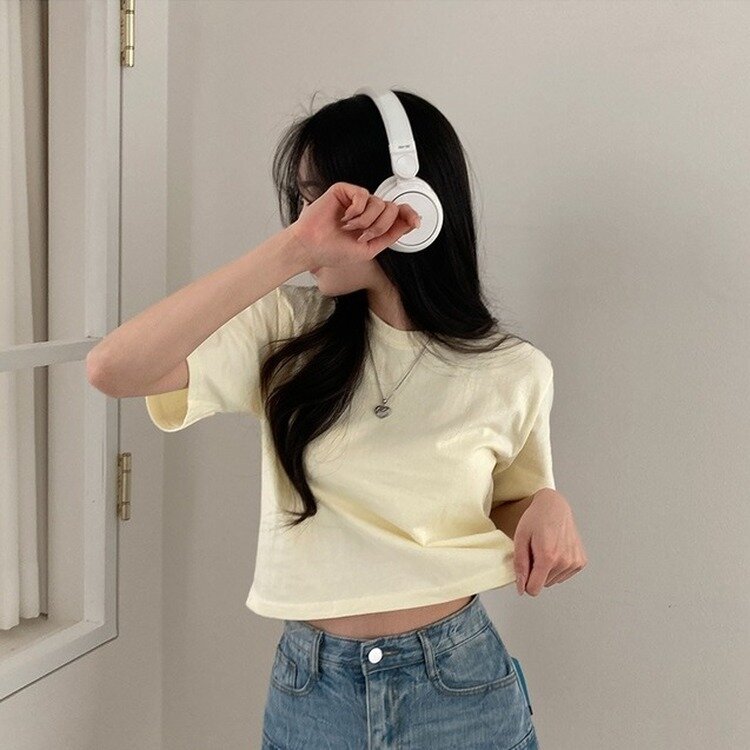 デイリークロップ半袖Tシャツ7色 YELLOW