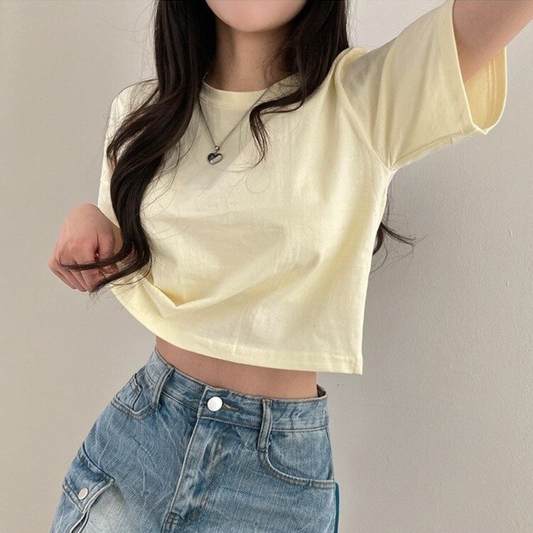 デイリークロップ半袖Tシャツ7色 YELLOW