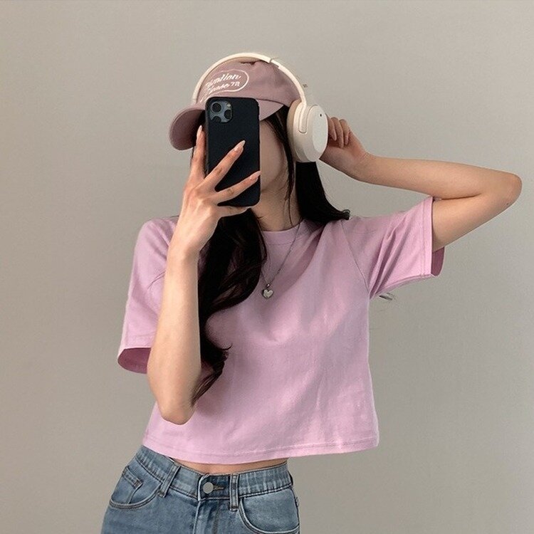 デイリークロップ半袖Tシャツ7色 PINK