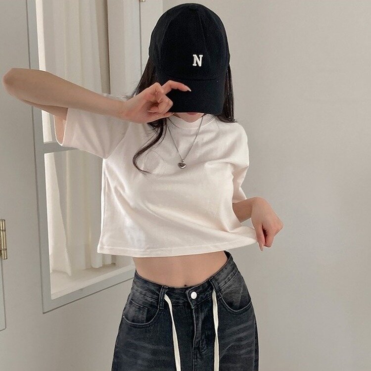 デイリークロップ半袖Tシャツ7色 CREAM