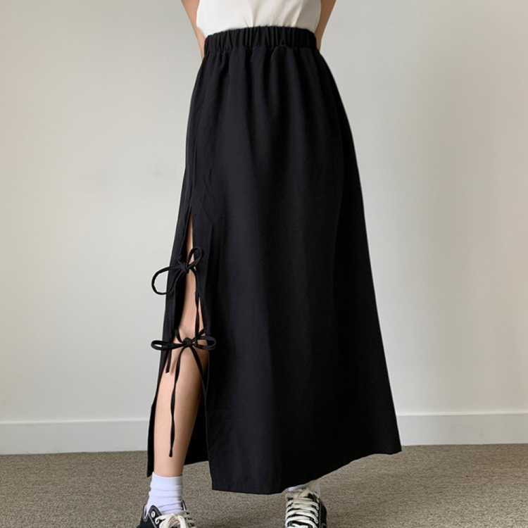 CHACOTT - Stina ダスティピンクブラックリボン巻スカート（未開封新品） stina / black ribbon wrap skirt / dusty pink