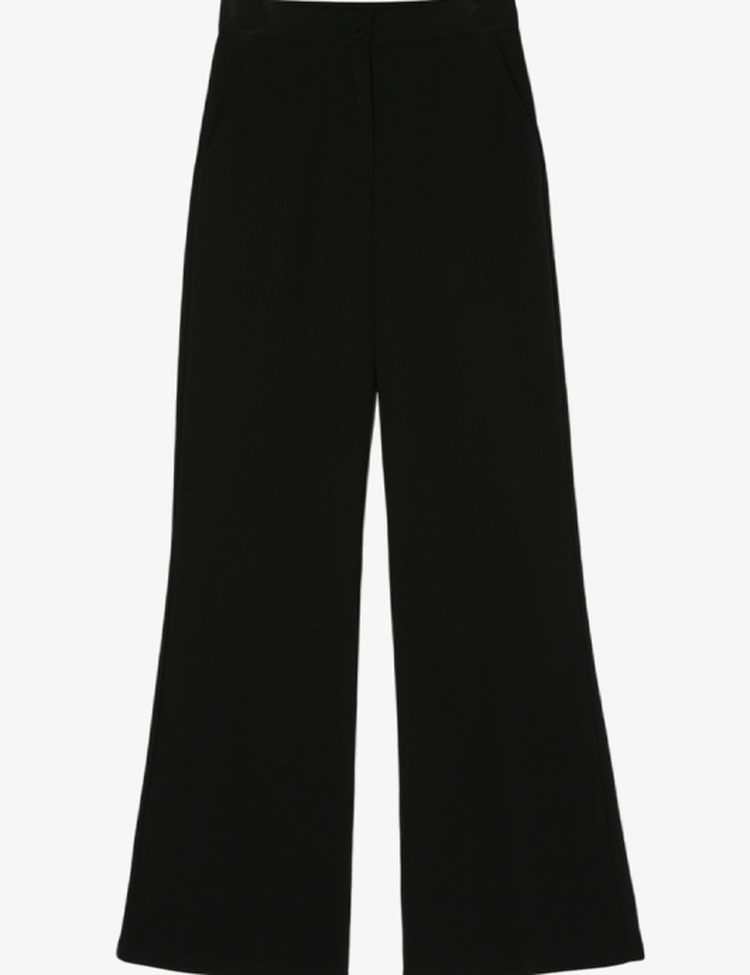 [숏,기본,롱/~2XL] 내추럴 히든밴딩  블랙 와이드 슬랙스