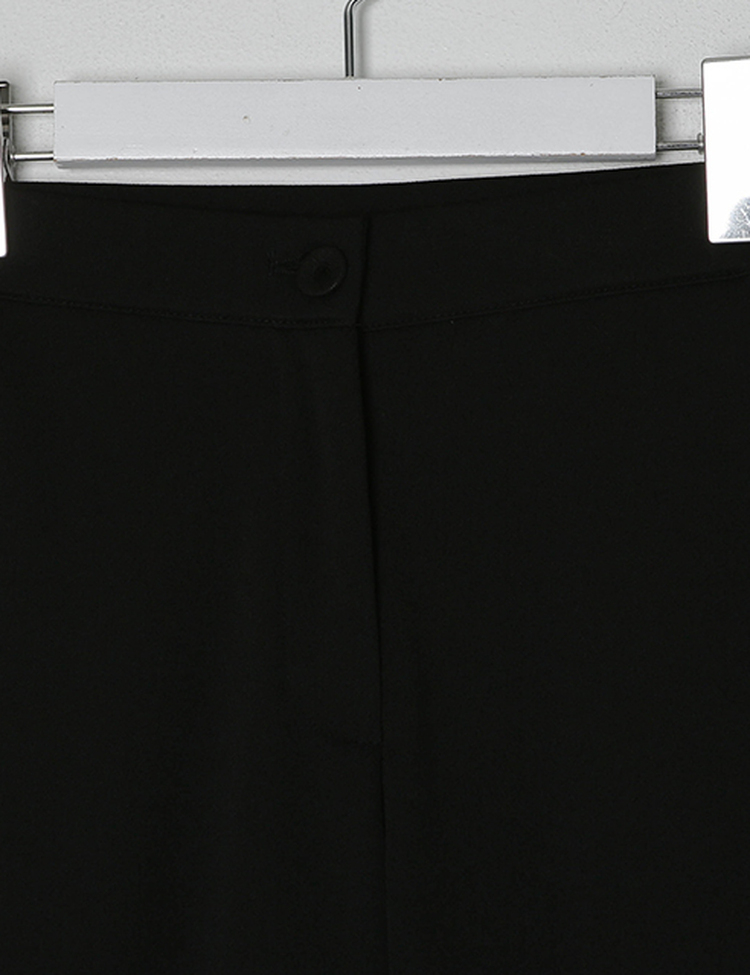[숏,기본,롱/~2XL] 내추럴 히든밴딩  블랙 와이드 슬랙스