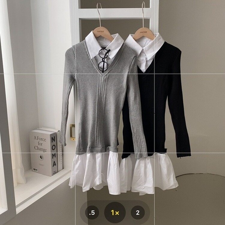 프리시크 레이어드 셔츠 미니 원피스