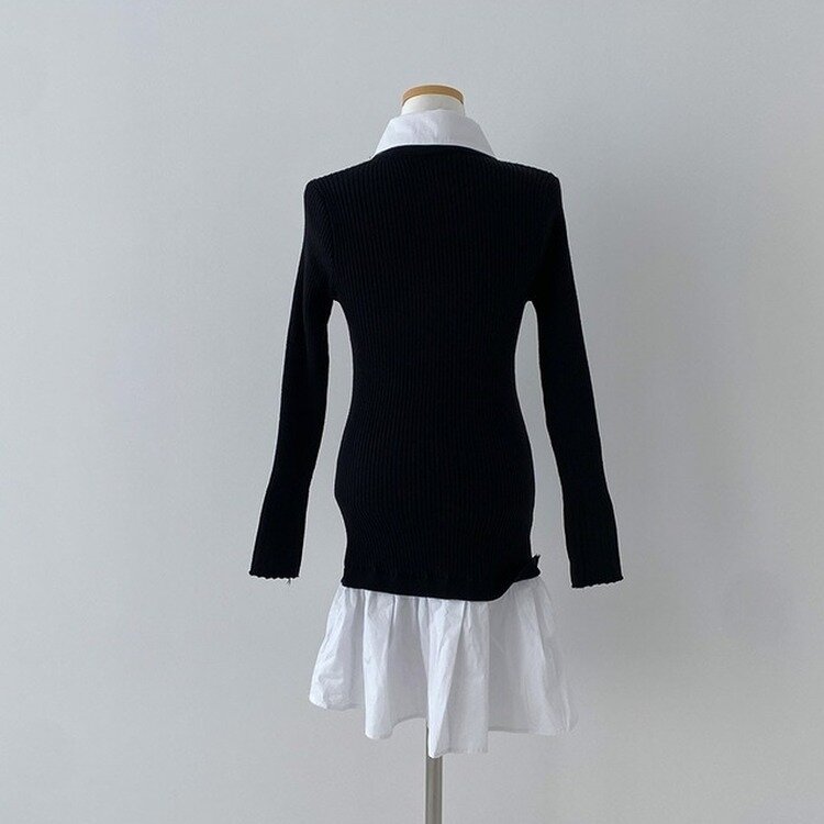 프리시크 레이어드 셔츠 미니 원피스