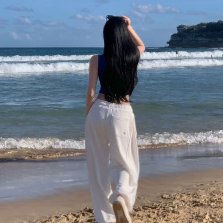 サイドピンタックワイドレーニングパンツ5色 WHITE