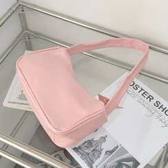 バッグ エナメルレザーカラーショルダーバッグ6色 PINK