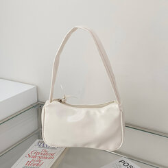 バッグ エナメルレザーカラーショルダーバッグ6色 CREAM