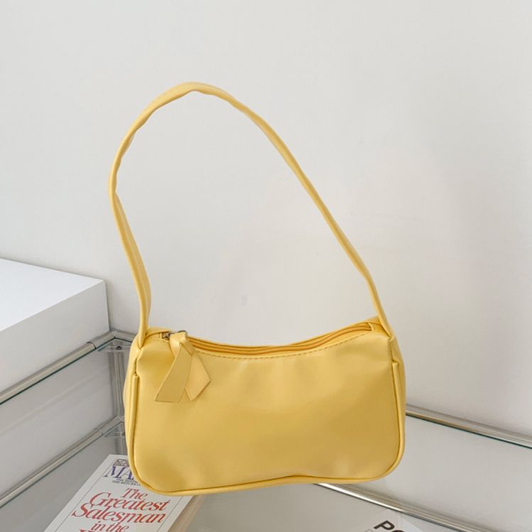 エナメルレザーカラーショルダーバッグ6色 Yellow
