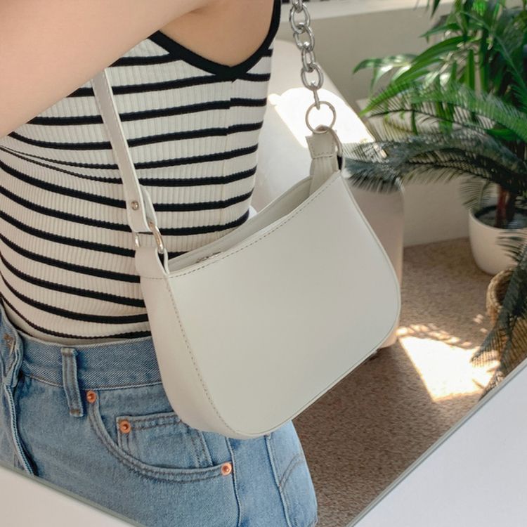 ハーフツーウェイチェーンショルダークロスバッグ WHITE