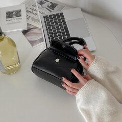 バッグ レザーツーウェイハンドバッグクロスバッグ BLACK