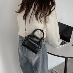 バッグ レザーツーウェイハンドバッグクロスバッグ BLACK