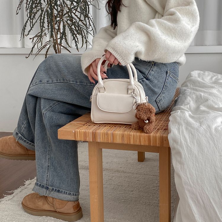 レザーツーウェイハンドバッグクロスバッグ IVORY