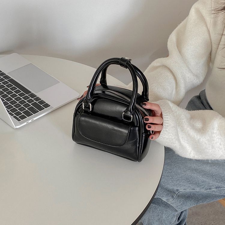 レザーツーウェイハンドバッグクロスバッグ BLACK