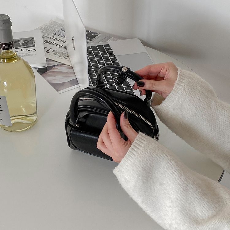 レザーツーウェイハンドバッグクロスバッグ BLACK
