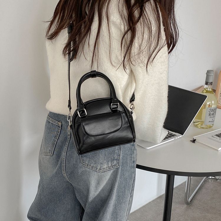バッグ レザーツーウェイハンドバッグクロスバッグ BLACK