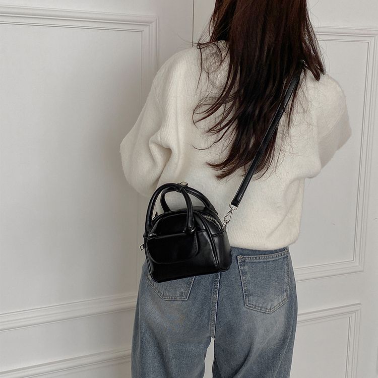 レザーツーウェイハンドバッグクロスバッグ BLACK
