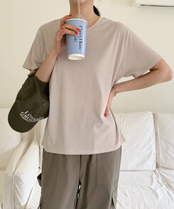 半袖Tシャツ ライブリブ編み半袖Tシャツ6色 BEIGE