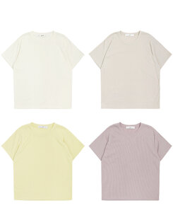半袖Tシャツ ライブリブ編み半袖Tシャツ6色