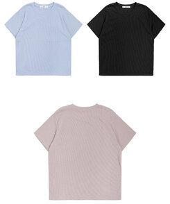 半袖Tシャツ ライブリブ編み半袖Tシャツ6色