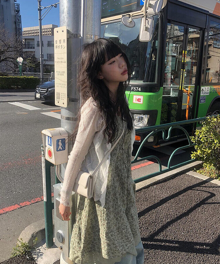 ドファ ビンテージ フラワー ワンピース KHAKI