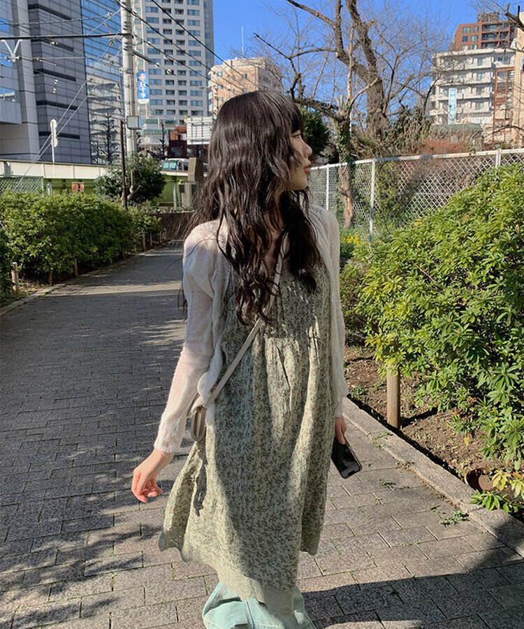 ドファ ビンテージ フラワー ワンピース KHAKI