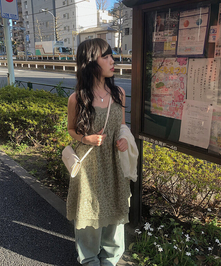 ドファ ビンテージ フラワー ワンピース KHAKI