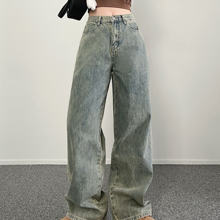 【BASIC/LONG 丈別】ビンテージ配色デニムパンツ LIGHT BLUE