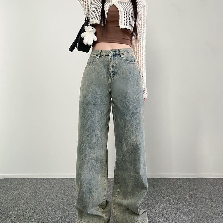 【BASIC/LONG 丈別】ビンテージ配色デニムパンツ LIGHT BLUE