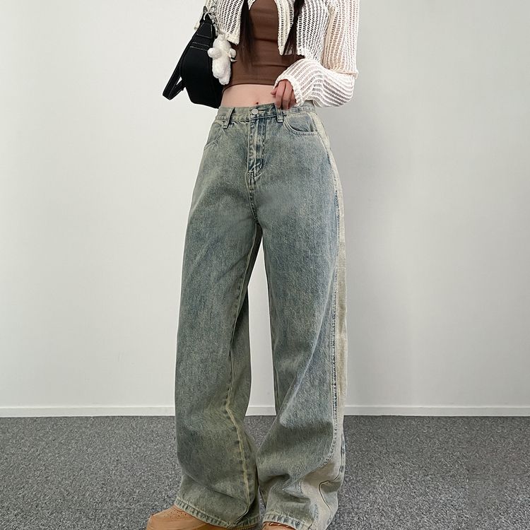 【BASIC/LONG 丈別】ビンテージ配色デニムパンツ LIGHT BLUE