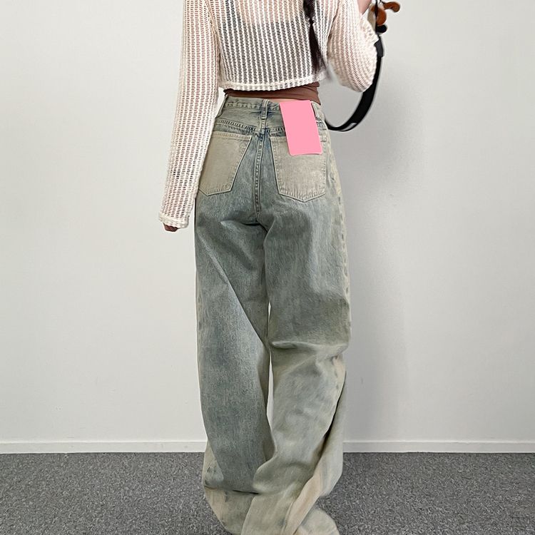 【BASIC/LONG 丈別】ビンテージ配色デニムパンツ LIGHT BLUE